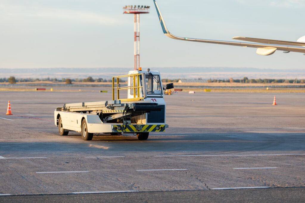 Cargo loader car at the airport